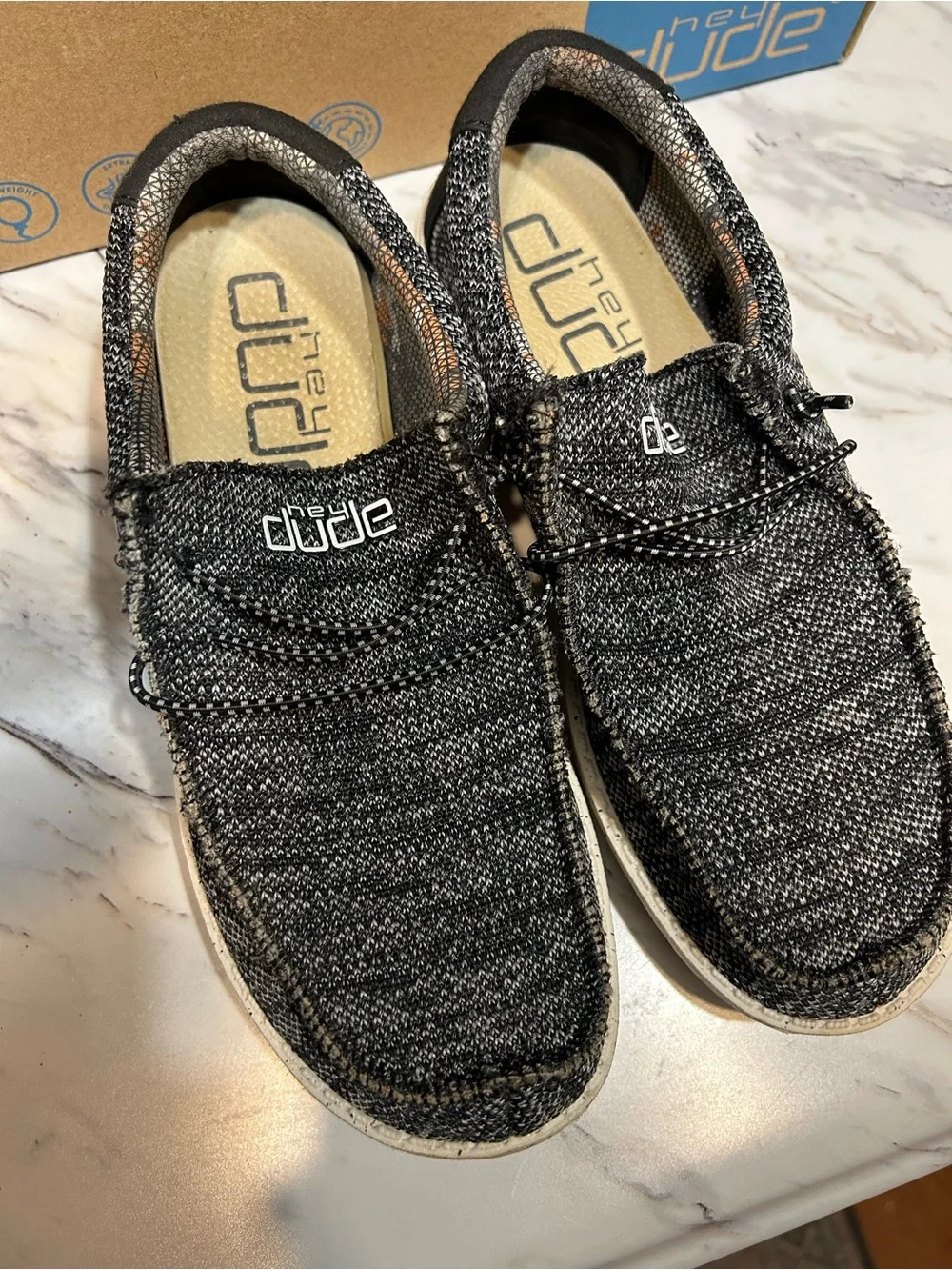 Hey Dude Kids Black Knit Slip-On Sneakers